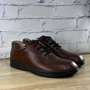 Finn Comfort Dijon Brown Leather Casual Shoes Men's Size 11 W Lace Up Comfort